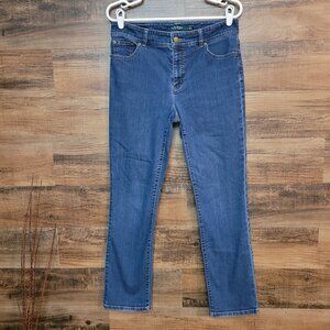 Lauren Ralph Lauren Jeans Womens 10 Premier Straight Medium Dark Stretch Denim
